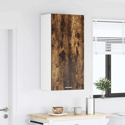Hängande skåp Rökt ek och vit 50 x 31 x 100 cm Konstruerat trä