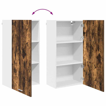 Hängande skåp Rökt ek och vit 50 x 31 x 100 cm Konstruerat trä