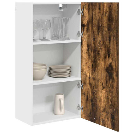 Hängande skåp Rökt ek och vit 50 x 31 x 100 cm Konstruerat trä