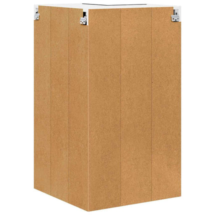 Hängande skåp Svart ek och vit 57 x 57 x 100 cm Konstruerat trä