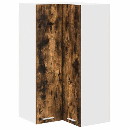 Hängande skåp Rökt ek och vit 57 x 57 x 100 cm Konstruerat trä