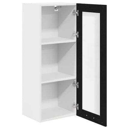 Hängande skåp Svart Ek 40 x 31 x 100 cm Konstruerat trä
