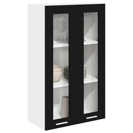 Hängande skåp Svart Ek 60 x 31 x 100 cm Konstruerat trä
