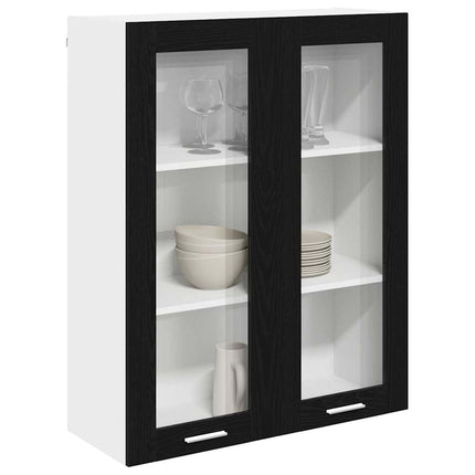 Hängande skåp Svart Ek 80 x 31 x 100 cm Konstruerat trä