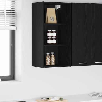 Hängande skåp Svart Ek 40 x 29,5 x 80 cm Konstruerat trä