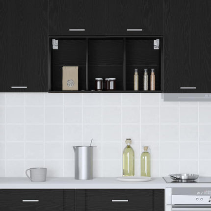 Hängande skåp Svart Ek 40 x 29,5 x 80 cm Konstruerat trä