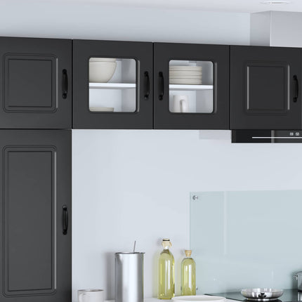 Diskmaskin panel Kalmar 2 st Svart Konstruerat trä