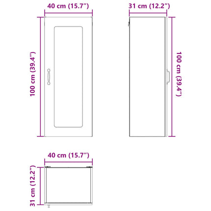 Diskmaskin panel Kalmar Betonggrå 40 x 31 x 100 cm