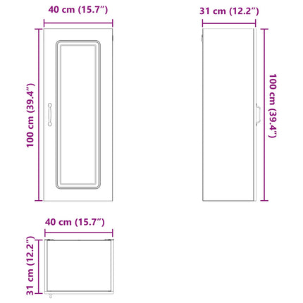 Diskmaskin panel Kalmar Gammalt trä 40 x 31 x 100 cm