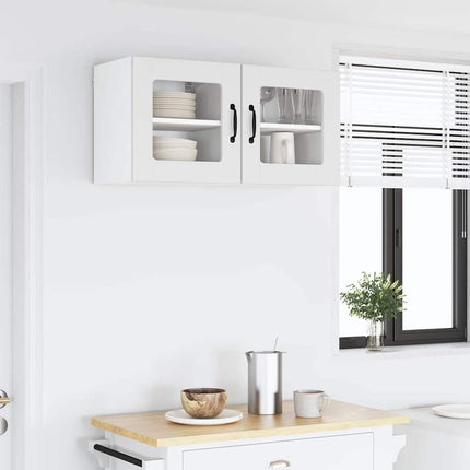 Väggglasförråd LUCCA 2 pcs Vit 40 x 31 x 40 cm Konstruerat trä