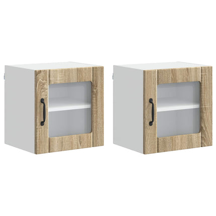 Väggglasförråd LUCCA 2 pcs Sonoma-ek 40 x 31 x 40 cm