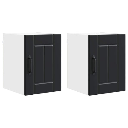 Väggskåp LUCCA 2 pcs Svart 30 x 31 x 40 cm Konstruerat trä