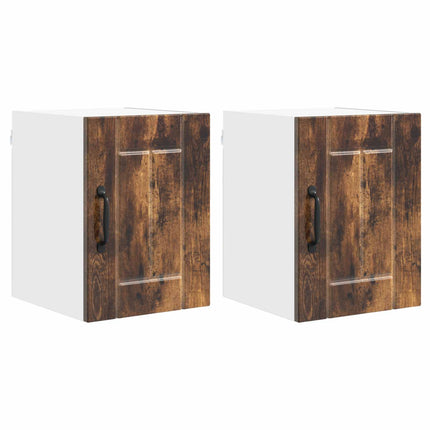 Väggskåp LUCCA 2 pcs Rökt ek 30 x 31 x 40 cm Konstruerat trä