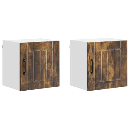 Väggskåp LUCCA 2 pcs Rökt ek 40 x 31 x 40 cm Konstruerat trä