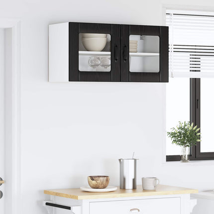Väggglasförråd LUCCA Svart ek 80 x 31 x 40 cm Konstruerat trä