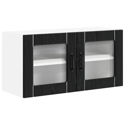 Väggglasförråd LUCCA Svart ek 80 x 31 x 40 cm Konstruerat trä