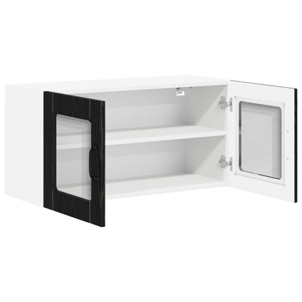 Väggglasförråd LUCCA Svart ek 80 x 31 x 40 cm Konstruerat trä