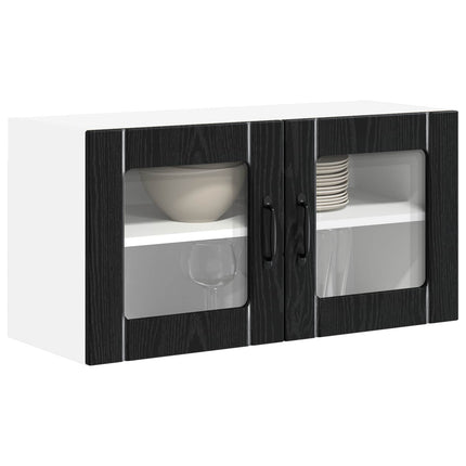 Väggglasförråd LUCCA Svart ek 80 x 31 x 40 cm Konstruerat trä
