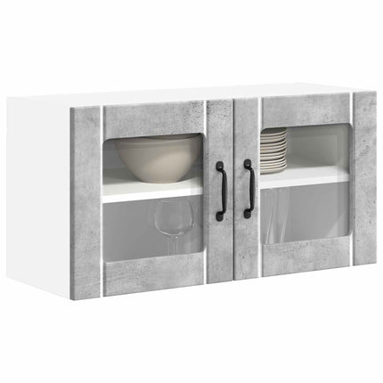 Väggglasförråd LUCCA Betonggrå 80 x 31 x 40 cm Konstruerat trä