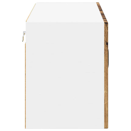 Väggglasförråd LUCCA Gammalt trä 80 x 31 x 40 cm