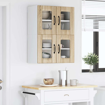Väggglasförråd LUCCA 2 pcs Sonoma-ek 60 x 31 x 40 cm
