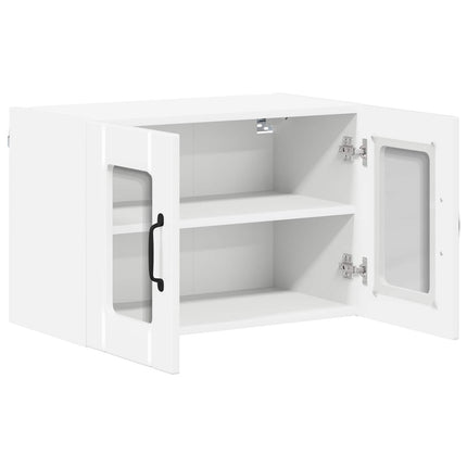 Väggglasförråd LUCCA 2 pcs Vit högglans 60 x 31 x 40 cm