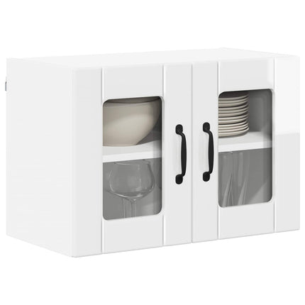 Väggglasförråd LUCCA 2 pcs Vit högglans 60 x 31 x 40 cm