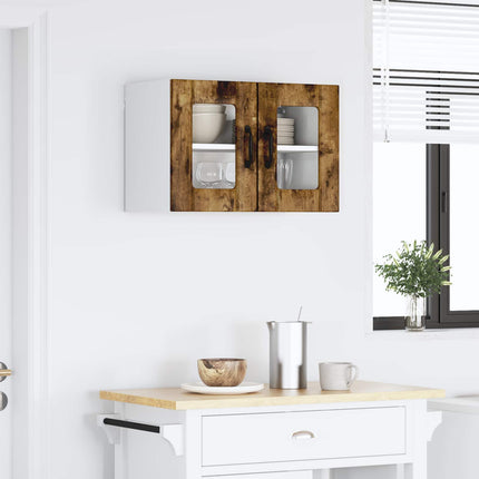 Väggglasförråd LUCCA Rökt ek 60 x 31 x 40 cm Konstruerat trä
