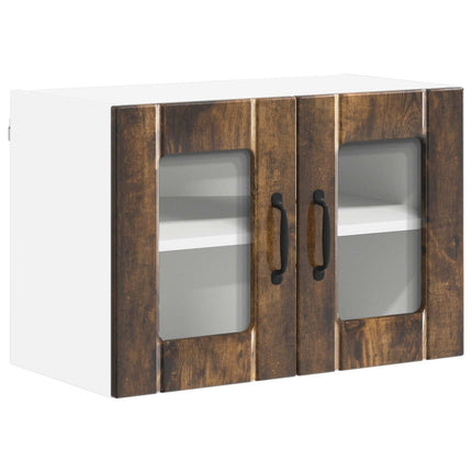 Väggglasförråd LUCCA 2 pcs Rökt ek 60 x 31 x 40 cm