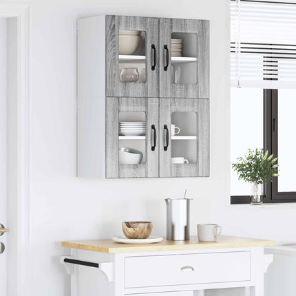 Väggglasförråd LUCCA 2 pcs Grå sonoma-ek 60 x 31 x 40 cm