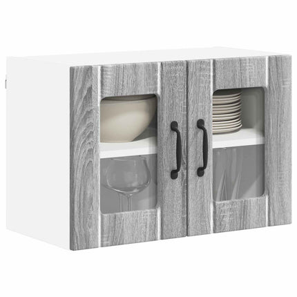 Väggglasförråd LUCCA 2 pcs Grå sonoma-ek 60 x 31 x 40 cm