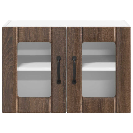 Väggglasförråd LUCCA 2 pcs Brun ek 60 x 31 x 40 cm
