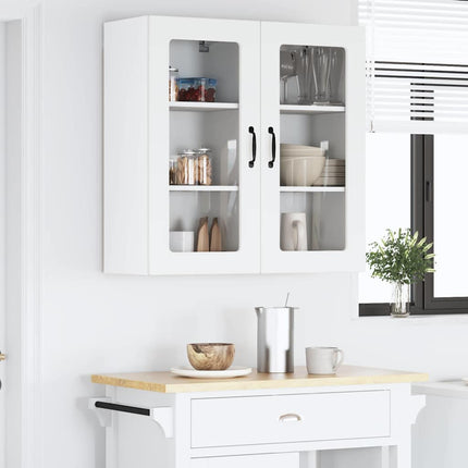 Väggglasförråd LUCCA 2 pcs Vit 40 x 31 x 80 cm Konstruerat trä