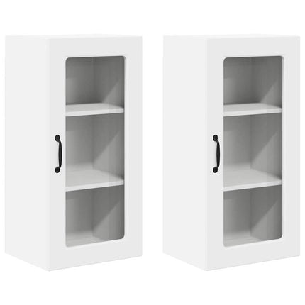 Väggglasförråd LUCCA 2 pcs Vit 40 x 31 x 80 cm Konstruerat trä
