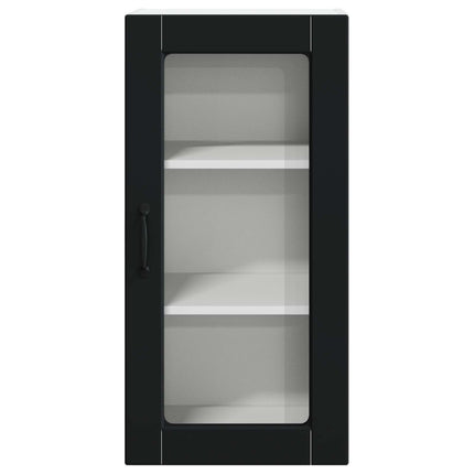 Väggglasförråd LUCCA 2 pcs Svart 40 x 31 x 80 cm