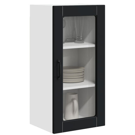 Väggglasförråd LUCCA 2 pcs Svart 40 x 31 x 80 cm