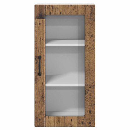Väggglasförråd LUCCA 2 pcs Gammalt trä 40 x 31 x 80 cm