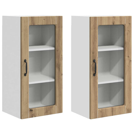 Väggglasförråd LUCCA 2 pcs Artisan-ek 40 x 31 x 80 cm