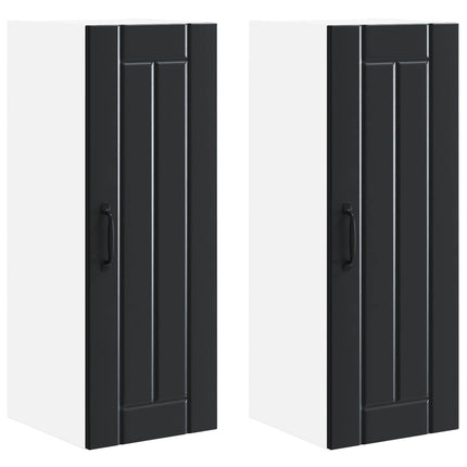 Väggskåp LUCCA 2 pcs Svart 30 x 31 x 80 cm Konstruerat trä