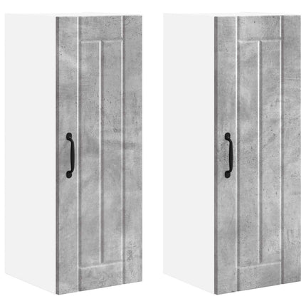 Väggskåp LUCCA 2 pcs Betonggrå 30 x 31 x 80 cm Konstruerat trä