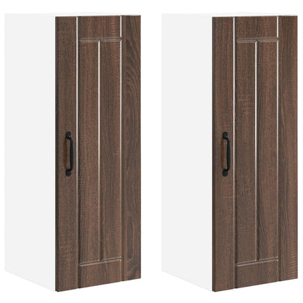 Väggskåp LUCCA 2 pcs Brun ek 30 x 31 x 80 cm Konstruerat trä