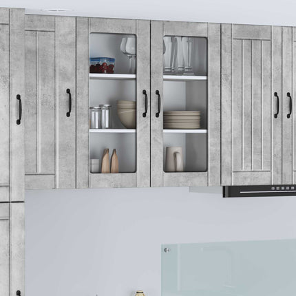 Väggglasförråd LUCCA Betonggrå 80 x 31 x 80 cm Konstruerat trä