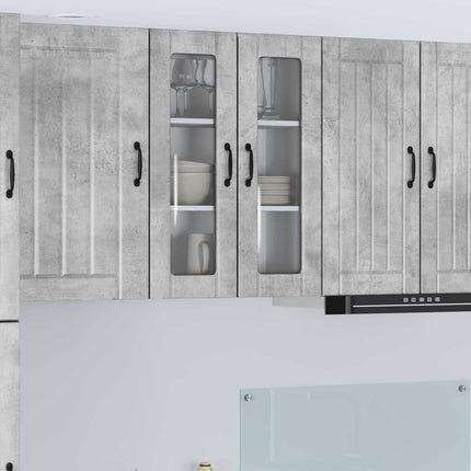 Väggglasförråd LUCCA Betonggrå 60 x 31 x 80 cm Konstruerat trä
