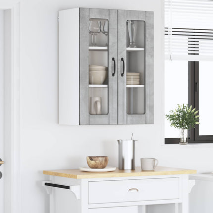 Väggglasförråd LUCCA Betonggrå 60 x 31 x 80 cm Konstruerat trä