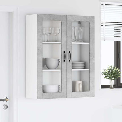 Väggglasförråd LUCCA Betonggrå 80 x 31 x 100 cm Konstruerat trä