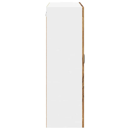 Väggglasförråd LUCCA Gammalt trä 80 x 31 x 100 cm