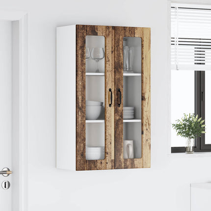 Väggglasförråd LUCCA Gammalt trä 60 x 31 x 100 cm