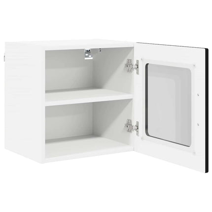Väggglasförråd PORTO 2 pcs Svart 40 x 31 x 40 cm