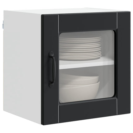 Väggglasförråd PORTO 2 pcs Svart 40 x 31 x 40 cm