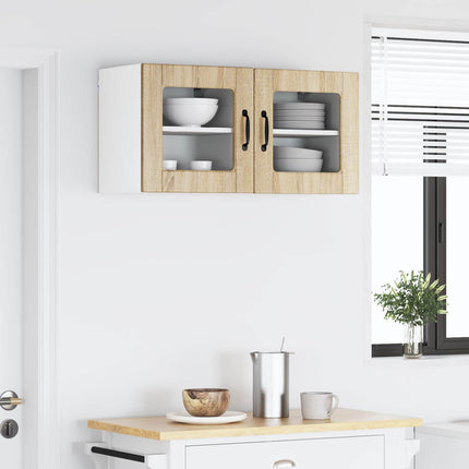 Väggglasförråd PORTO 2 pcs Sonoma-ek 40 x 31 x 40 cm